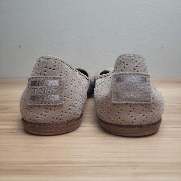 Toms Womens Beige Leather Comfort Flat Pointed Toe Slip On Ballet Flats Size 7 - Picture 5 of 7